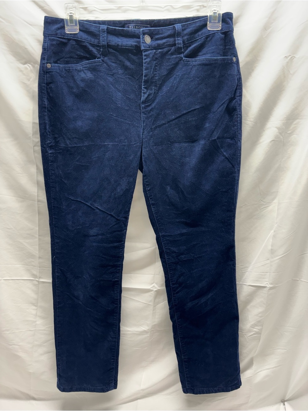 Talbots Simply Flattering Navy 5 Pocket Straight Leg Stretch Corduroy Pants 12P